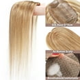 thumbnail image 5 of SEGO Clip in Hair Extensions Human Hair Toppers 100% Real Human Hair Silk Base Topper for Thinning Hair Natural Black Hair Pieces, 5 of 8