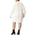 thumbnail image 6 of MODA NOVA Plus Size Sweater Dress for Juniors Long Sleeve Knit Pullover Short Sweater Dresses Army, 6 of 6