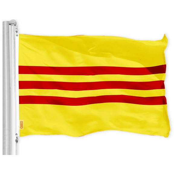 G128 South Vietnam Flag | 3x5 Ft | Printed 150D Polyester - Indoor/Outdoor, Vibrant Colors, Brass Grommets, Quality Polyester, Much Thicker More Durable Than 100D 75D Polyester