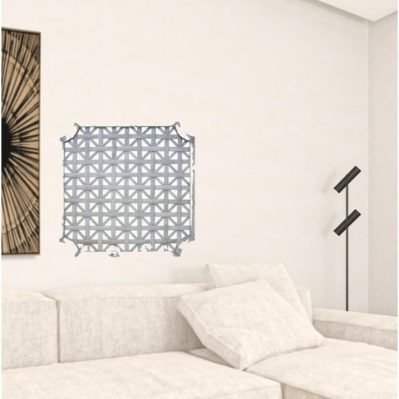 HomeRoots 516351 27.25 x 1 x 27.25 in. Grey Solid Wood Wall Decor - Set of 2