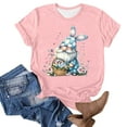 thumbnail image 4 of VBTAPA Women Happy Easter Shirt Eggs Hunting Themed Graphic T-Shirts Funny Cute Graphic Tees Teen Girls Short Sleeve Crewneck Tops Lightning Sales Today Pink M, 4 of 5