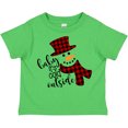 thumbnail image 3 of Inktastic Baby It's Cold Outside Cute Snowman in Plaid Print Boys or Girls Toddler T-Shirt, 3 of 5