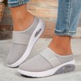 thumbnail image 2 of Rokment Womens Orthotic Air Cushion Chunky Walking Backless Sandals Comfort Breathable Mesh Closed Toe Platform Wedge Slip on Mules Non Slip Work Nursing Clogs Casual Shoes Grey Size 8, 2 of 5