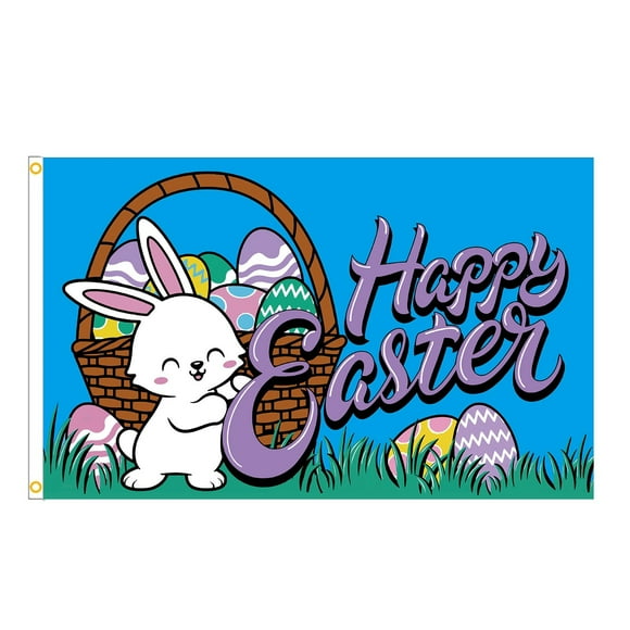 asddcavvf Easter Flag Happy Easter Flag Easter Rabbit Flag For Home Garden Bedroom Wall Indoor Outdoor Party Bear Flag Easter Garden Flag