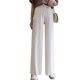 thumbnail image 1 of Pantalones de pierna ancha de seda de hielo para mujer, pantalones largos informales de verano con cintura elástica suelta, 1 of 3