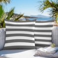 thumbnail image 4 of Outdoor Pillow Cover Classical Stripe Set of 2 Waterproof Throw Pillowcases Dark Grey Decorative Patio Furniture Pillows for Couch Garden Indoor & Outdoor Use, 4 of 9