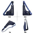 thumbnail image 5 of Spencer Men's Crossbody Sling Bag, Small Sling Backpack Purse Waterproof PU Chest Bag for Travel Outdoor, Blue, 5 of 9