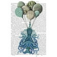 thumbnail image 2 of Fab Funky 12x14 Gold Ornate Wood Framed with Double Matting Museum Art Print Titled - Octopus Cage and Balloons, 2 of 4