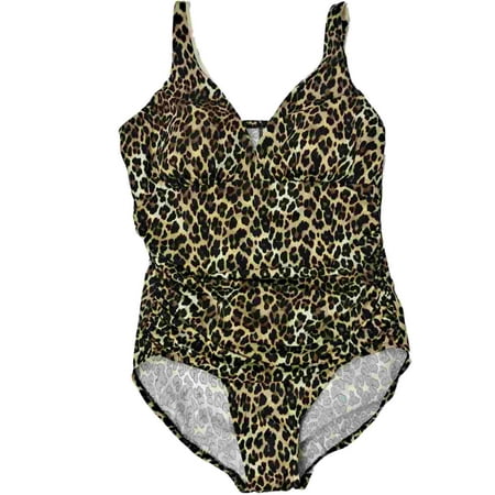 Womens Cheetah Leopard Animal Print One Piece Bathing Suit Slimming ...
