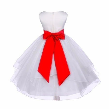 - Ekidsbridal Ivory Satin Shimmering Organza Flower Girl Dresses Wedding Pageant Princess Occasion Dresses Holy Communion Baptism Reception Recital Holiday Seasonal Graduation Girl Dresses J012mh