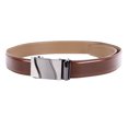 thumbnail image 1 of Cinturón de cuero para hombres Cinturón de vestir casual para hombre ajustable y personalizable con hebilla de clic automática para uso diario Marrón claro, 1 of 10