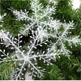 thumbnail image 6 of 30PCS Christmas Hanging Snowflake Plastic Decoration Pendant ,Make A Frozen Atmosphere, Wall & Window,Hang From Different Lengths For A More Dramatic Effect,White (No String Included )/15CM, 6 of 6