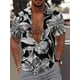 thumbnail image 3 of Camisa de hombre Camisa gráfica Camisa hawaiana Estampado floral Camisa de exterior de manga corta con botones Ropa estampada Casual Transpirable, 3 of 4