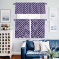 thumbnail image 2 of Purple Moroccon Kitchen Curtains Sets for Windows 24 Inch Length, Country Chic Ethnic Minimalist Motifs Rod Pocket Window Treatments Tier Curtains and Valances Set for Bedroom/Bathroom, 2 of 8