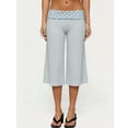 thumbnail image 6 of Clossjun Flowy Capri Pants Gaucho Pants for Women Fold Over Wide Leg Low Rise Yoga Capris Foldover Cropped Leggings Summer, 6 of 6