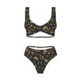 thumbnail image 4 of Rocae Bumblebee for Bikini Set for Women Two Piece Sexy High Swimsuits Split Crossover Bikini Small, 4 of 9