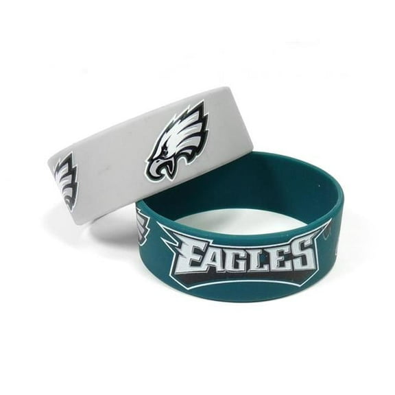 Philadelphia Eagles Wide Wristbands (2 Pack)