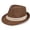 Coffee, variant on Gustave Straw Trilby Fedora Hat for Men Women Short Brim Panama Sun Hat Summer Breathable Beach Hat - Beige