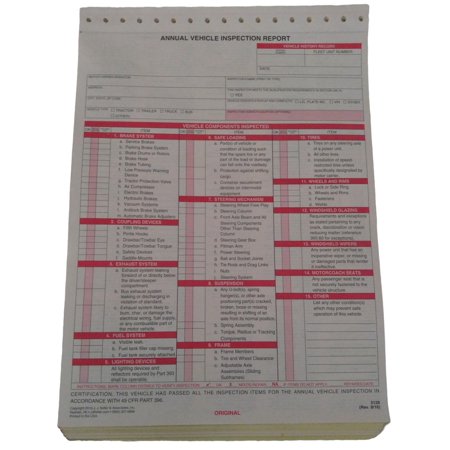 Lot of 100 JJ Keller 3128 400-FS-C3 Annual Vehicle Inspection Report Carbonless