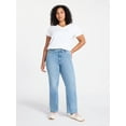 thumbnail image 2 of Time and Tru Women's High Rise Straight Leg Jeans, 30" Inseam Regular, Sizes 0-20, 10S-16S, 2 of 6