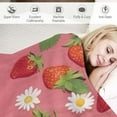 thumbnail image 3 of COMIO  Strawberry Blanket, Pink Throw Blanket Gifts for Fruit Lovers, Soft Lightweight Red Strawberry Flower Flannel Blanket, Cozy Bedding Blanket for Kids Girl, Couch, Chair, Bedroom, 3 of 6