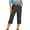 Dark Gray, variant on Fmbrln Capri Jeans for Women Stretchy Waist Solid Cropped Denim Capris with Pockets