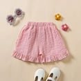 thumbnail image 3 of Xudanell Toddler Baby Girl Shorts Ruffle Hem Shorts Gingham Plaid Softball Shorts Bottoms Toddler Girl Shorts Pink 2-3 Years, 3 of 8