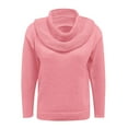 thumbnail image 4 of HNMKIU Solid Color Long Sleeve Pullover Sweater Soft Casual Knit Top for Everyday Comfort and Women Style 03_Pink,XL, 4 of 5