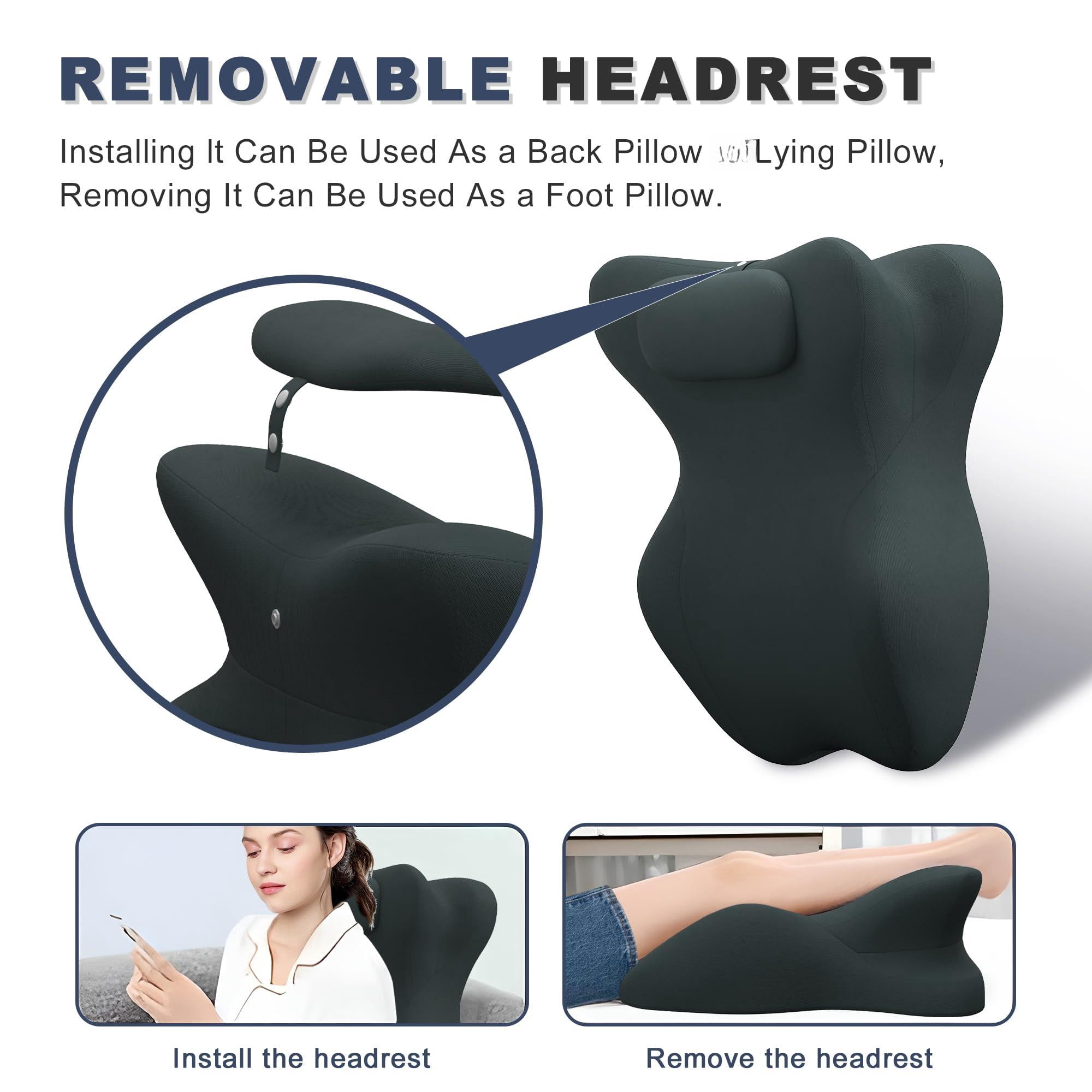 Memory Foam Wedge Pillow  Prone For Sleeping Reading Bed Support & Sitting Up Ideal Massage With Removable Cover