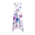 thumbnail image 3 of Womens Sleeveless Floral Dress Summer Casual Sundress Handkerchief Hem A Line Swing Beach Midi Dress, 3 of 7