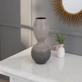 thumbnail image 6 of Modern Flower Vase, Double Bulb Ombre Textured Gray Ceramic, 17 Inch, 6 of 6