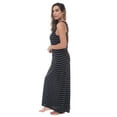 thumbnail image 2 of Just Love Racer Back Solid Tank Dress with Bungee (Heather Grey Black Pencil Stripe, Medium), 2 of 3