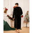 thumbnail image 6 of VULCANODON Mens Robe Big and Tall with Hood,Full Length Plush Robe for Men Long Fleece Bathrobe（Black, Small-Medium）, 6 of 6