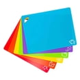 thumbnail image 1 of Heavy Duty Cutting Mat Set, Flexible Cutting Boards With Food Icons, Easy To Clean And Store, Color-Coded Non-Slip Cutting Sheets, 6-Piece Dishwasher Safe Cooking Mat, 1 of 5
