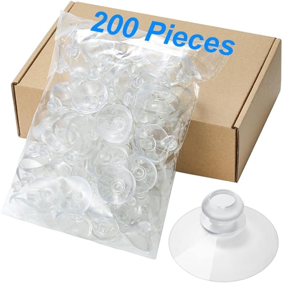 TG4THT-200 Pieces 1.2 inch Small Clear Suction Cups for Glass, Without Hooks Without Holes, Thick Professional Sucker Pads for Organization Decoration Window Bathroom Kitchen Car Radar Detector