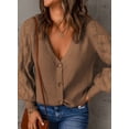 thumbnail image 7 of SHEWIN Womens Button Down Cardigan Sweater Long Sleeve Open Front Knit Outwear Casual V Neck Knitted Tops S-2XL, 7 of 7