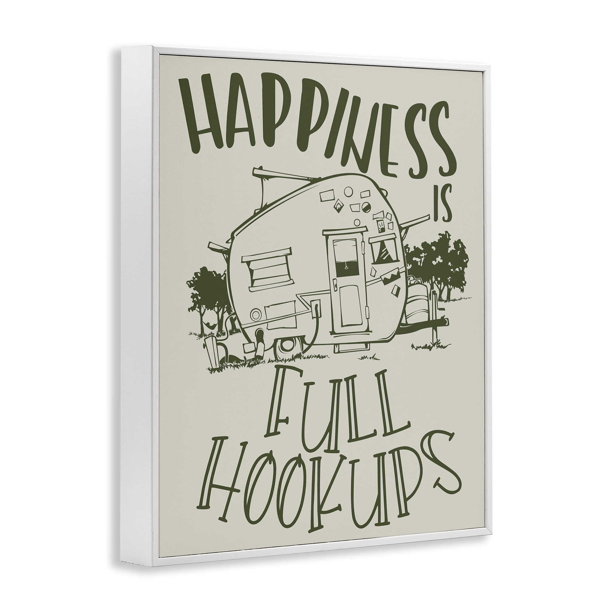 Stupell Industries Full Hookups Camping Landscape Painting White Framed Art Print Wall Art, 11 x 14
