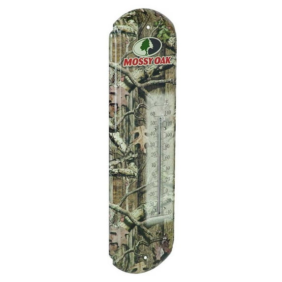 Mossy Oak Classic Tin Thermometer Fahrenheit/Celsius, Metal Design MO-60091