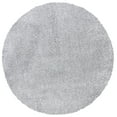 thumbnail image 2 of SAFAVIEH August Carlene Solid Plush Shag Area Rug, Silver, 4' x 4' Round - Modern Design, Silver, Non-Shedding & Easy Cleaning, Ultra Plush Thick Pile, Ideal for Living Room, Bedroom, 2 of 9