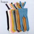 thumbnail image 2 of 0-3Years Newborn Baby Suspender Overall Pantyhose Solid Color High Waist Ribbed Knit Tights Infant Spring Fall Leggings B 1-2Years, 2 of 6