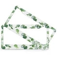 thumbnail image 2 of License Plate Cover Watercolor Eucalyptus Leaves License Plate Cover Front Plates Frames Car Tag Frame 2 Pieces Spring Watercolor Eucalyptus Floral Aluminum Metal License Plate Frame Gift for Dad, 2 of 6