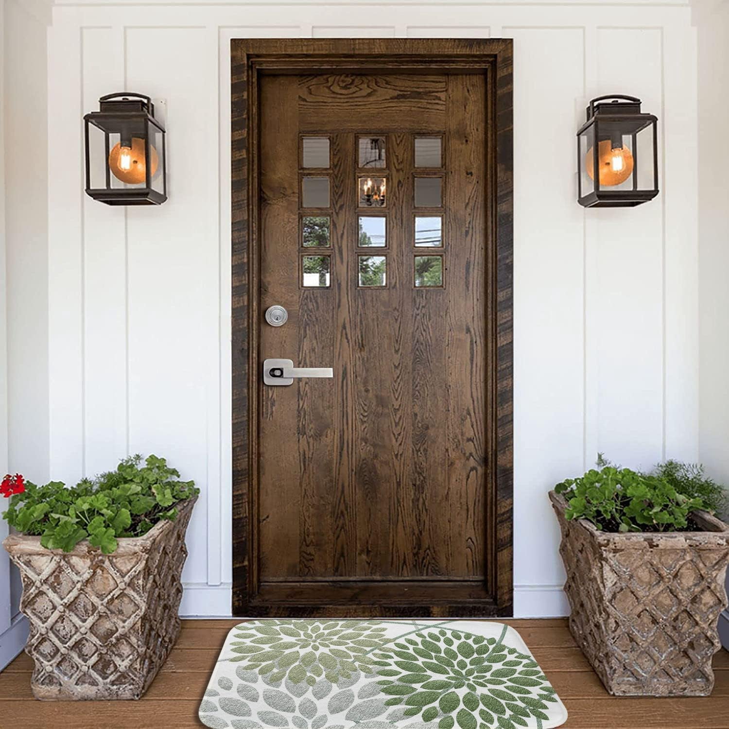 Sage Green Dahlia Bathroom Rug Bath Mat Elegant Boho Floral Non Slip Doormat Water Absorbent Area Rugs Carpet Thick Plush Door Mats Kitchen Bathtub Shower Floor Mats, 19.5 x 31.5 Inch
