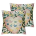 thumbnail image 2 of Acheng Happy Easter Buffalo Plaid Colorful Rabbits Throw Pillow Covers, Eucalyptus Leaves Bunny Eggs Cushion Case Decoration for Sofa Couch Set of 2 White, 2 of 6