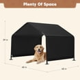 thumbnail image 5 of Dog Shade Shelter Outdoor 4'x4'x3' Tent for Large Medium Dogs, Outside Sun Rain Canopy Pet House for Livestock Pigs Cats with Waterproof Roof Ground Nails,Darkl Gray, 5 of 7
