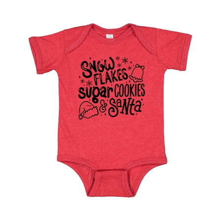 

Inktastic Christmas Snowflakes Sugar Cookies and Santa Gift Baby Boy or Baby Girl Bodysuit