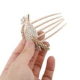 thumbnail image 3 of 1 Pc Women Durable Lupine Hair Insert Comb for Straight Thick Hair Champagne Alloy Rhinestone, 3 of 3