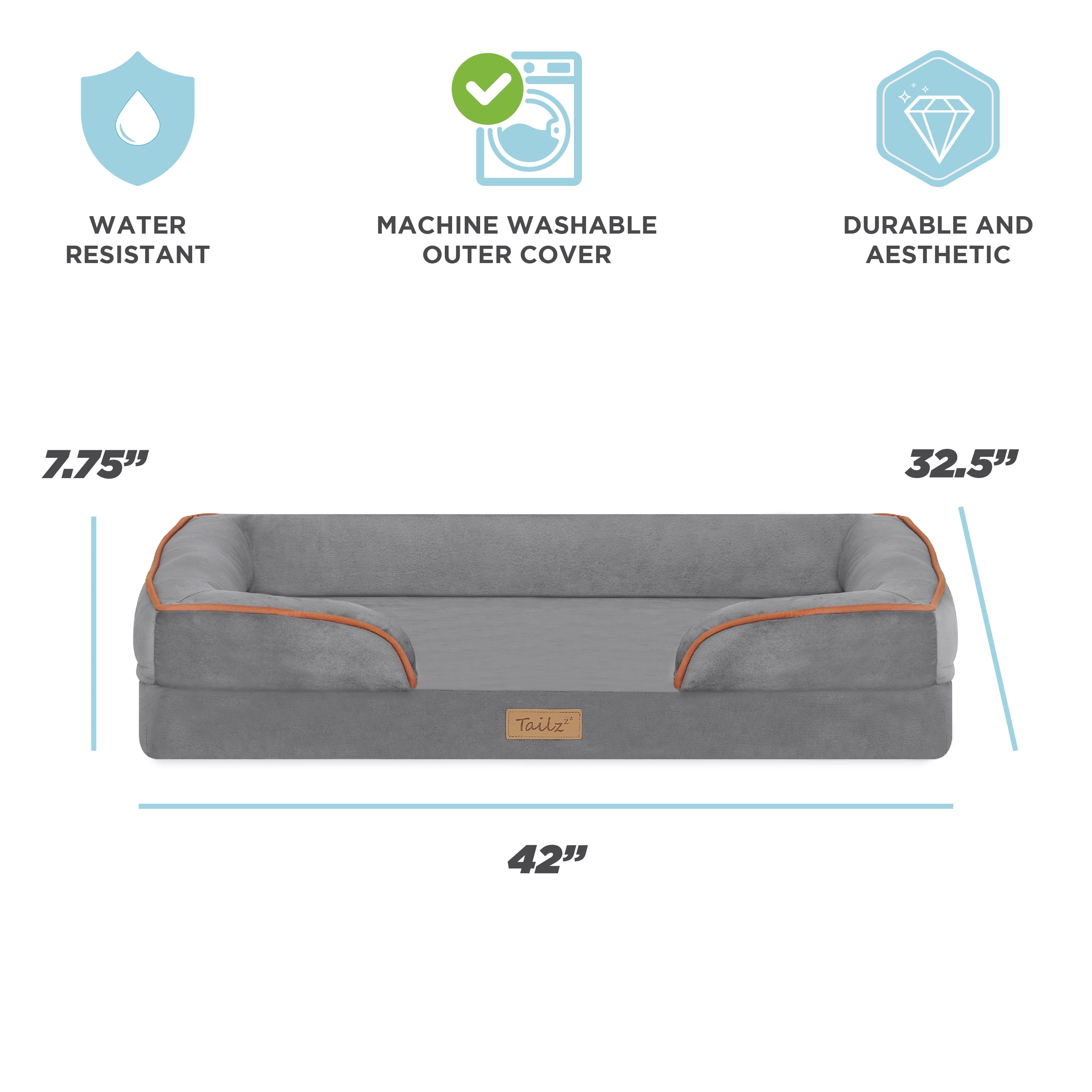 TailZzz Snuggle Pet Mattress | Large to Extra Large 2-in-1 Cool Gel Infused Dog Mattress