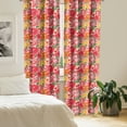 thumbnail image 2 of Ambesonne Flower Curtains, Watercolor Style Floral, Pair of 28"x95", Red and Orange, 2 of 5