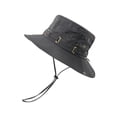 thumbnail image 3 of Quick Dry Safari Sun Hat Breathable Bucket Hat With Adjustable Chin Strap Uv Protection Travel Hat For Fishing Hiking Beach(Black-58Cm), 3 of 3
