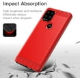 thumbnail image 3 of REQO Phone Case for Moto G Stylus 5G 2021 with Tempered Glass Screen Protector Cover and Slim Thin Soft TPU Film Cell Accessories Protective Motorola GStylus G5 XT2131DL Women Men Carbon Fiber Red, 3 of 8